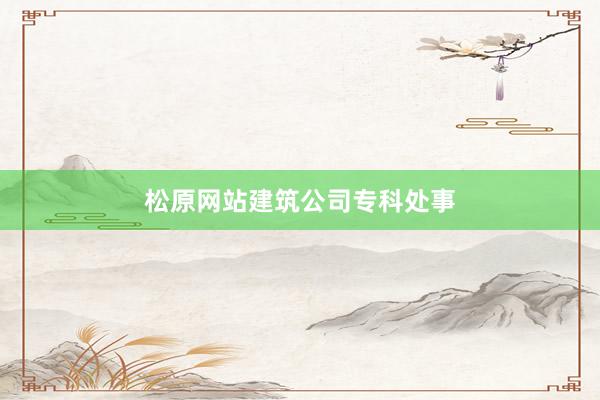 松原网站建筑公司专科处事